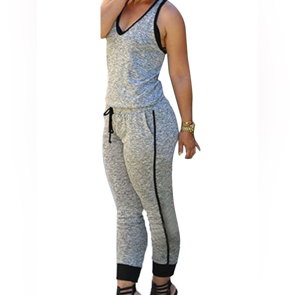 Gray & black jumpsuit